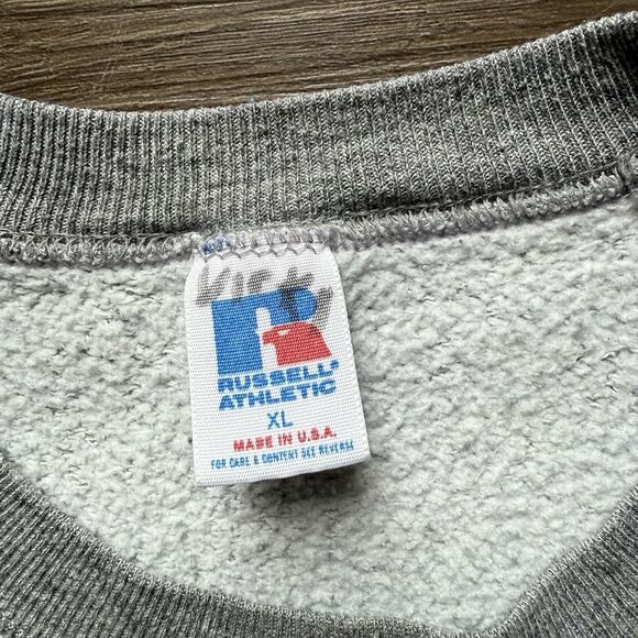 VTG 80s Russell Athletic Sweatshirt Adult XL Gray Tri-Blend Crewneck Blank USA - Picture 3 of 8